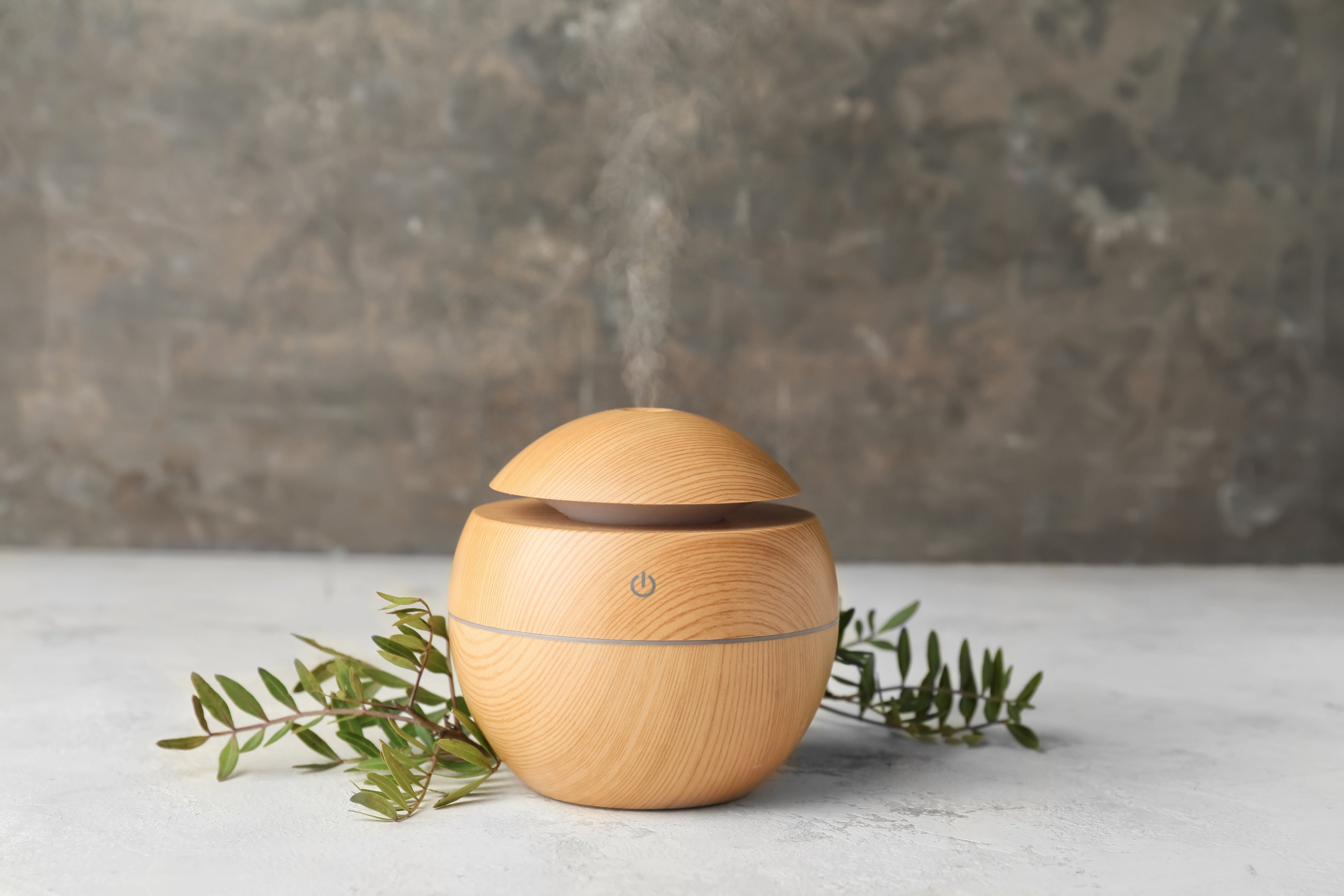 Aromatic Oil Diffuser on Grey Background